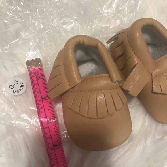 Red bottom tan baby girl mocassins-Faux leather - Picture 8 of 8